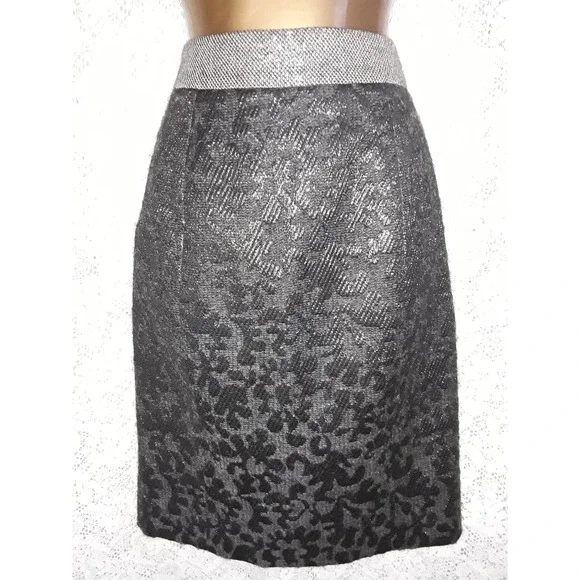 Proenza Schouler Sz 4 Metallic Textured Wool Pencil Skirt - Picture 8 of 8